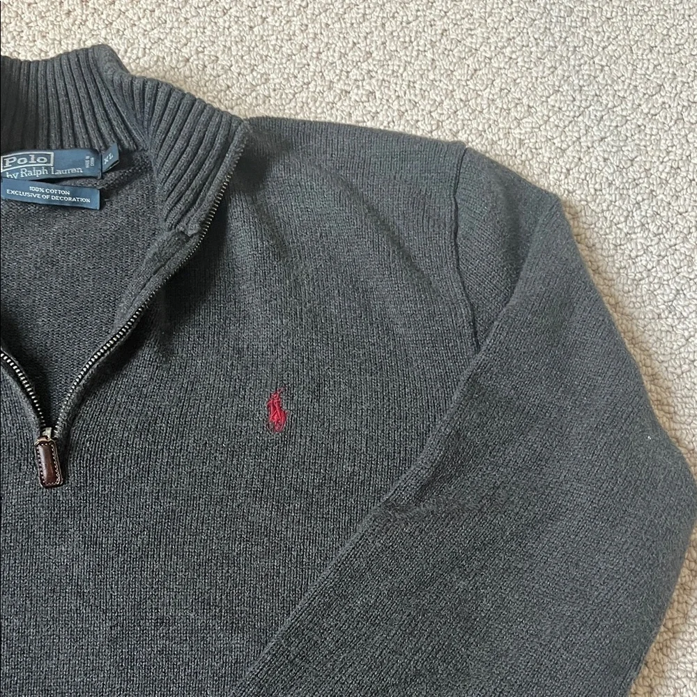 Polo by Ralph Lauren Men's Grey Zip-Up Sweater